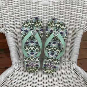 Tory Burch flip flops sea foam color
